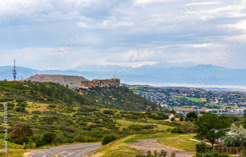 Colorado Living. Castle Rock, Colorado - Denver Metro Area Residential Panorama next to the famous Castle Rock formation 