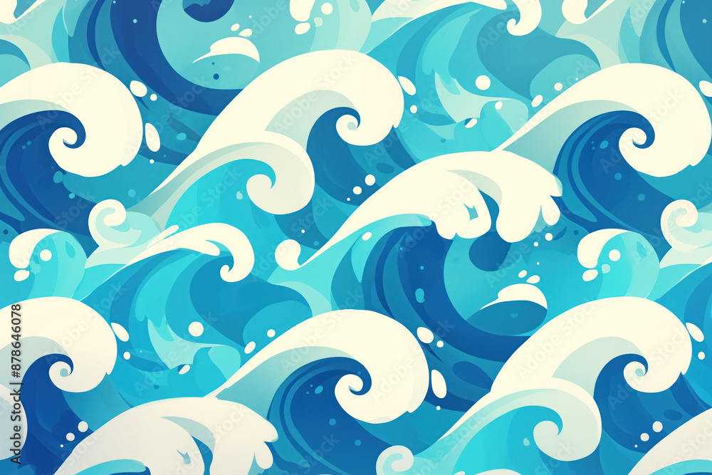 Background with turquoise waves. Seamless pattern. Background with turquoise waves. Seamless pattern.