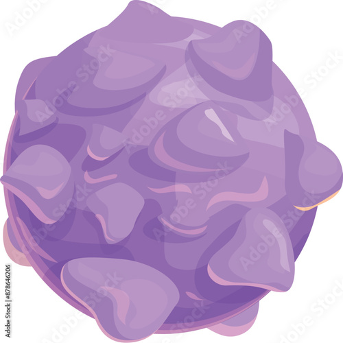 Purple alien planet with a rough, bumpy surface