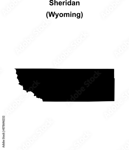 Sheridan County (Wyoming) blank outline map photo