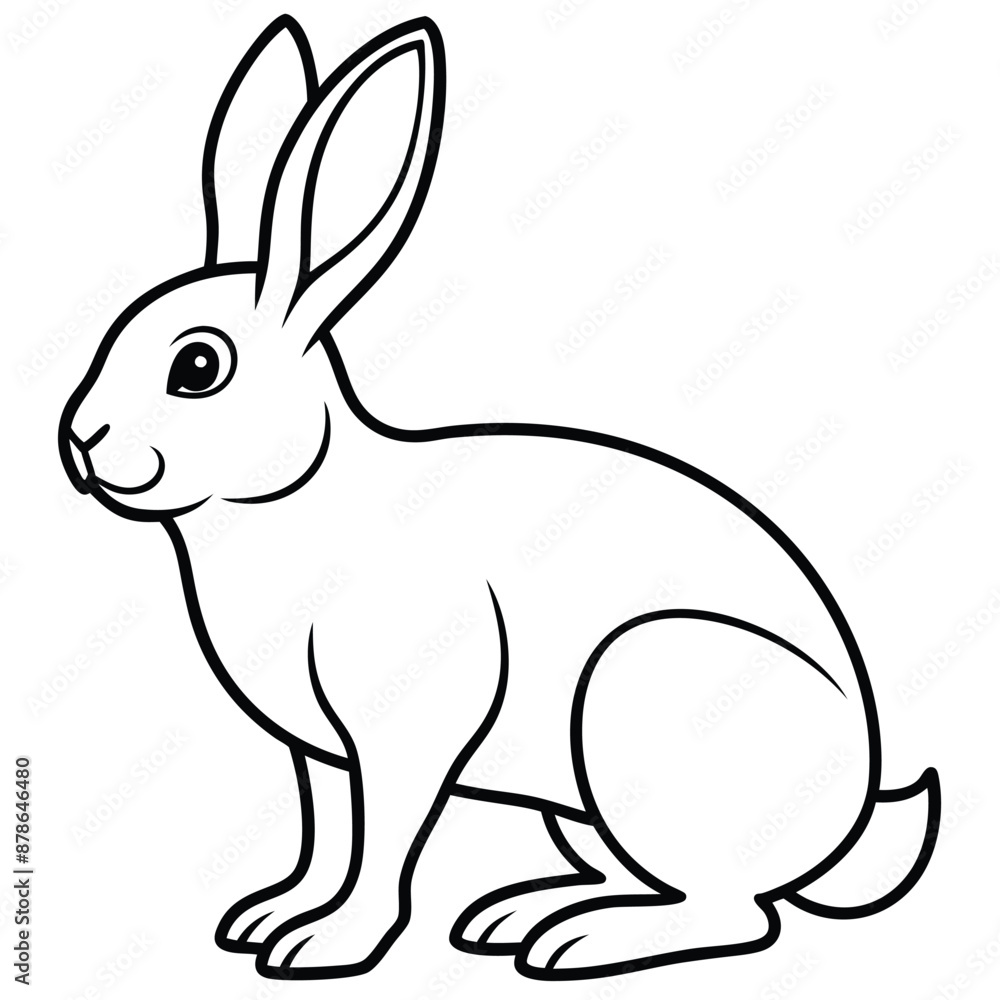 Hare silhouette set. Vector illustration black and white Hare silhouette set. Vector illustration black and white