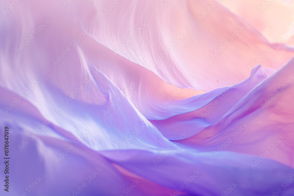 Fototapeta premium Abstract Pastel Waves with Soft Gradient Shades in Pink and Purple Hues