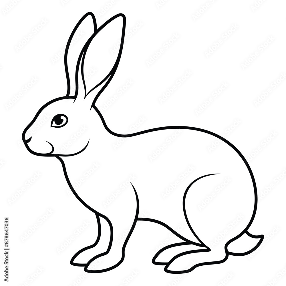Hare silhouette set. Vector illustration black and white Hare silhouette set. Vector illustration black and white
