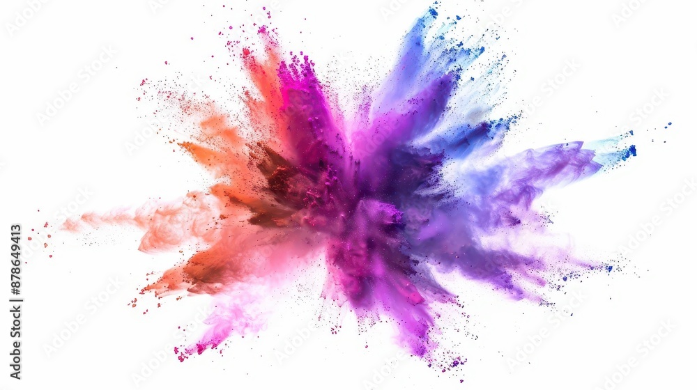 explosive burst of vibrant neon powder against stark white background frozen in time like a cosmic nebula explosive burst of vibrant neon powder against stark white background frozen in time like a cosmic nebula