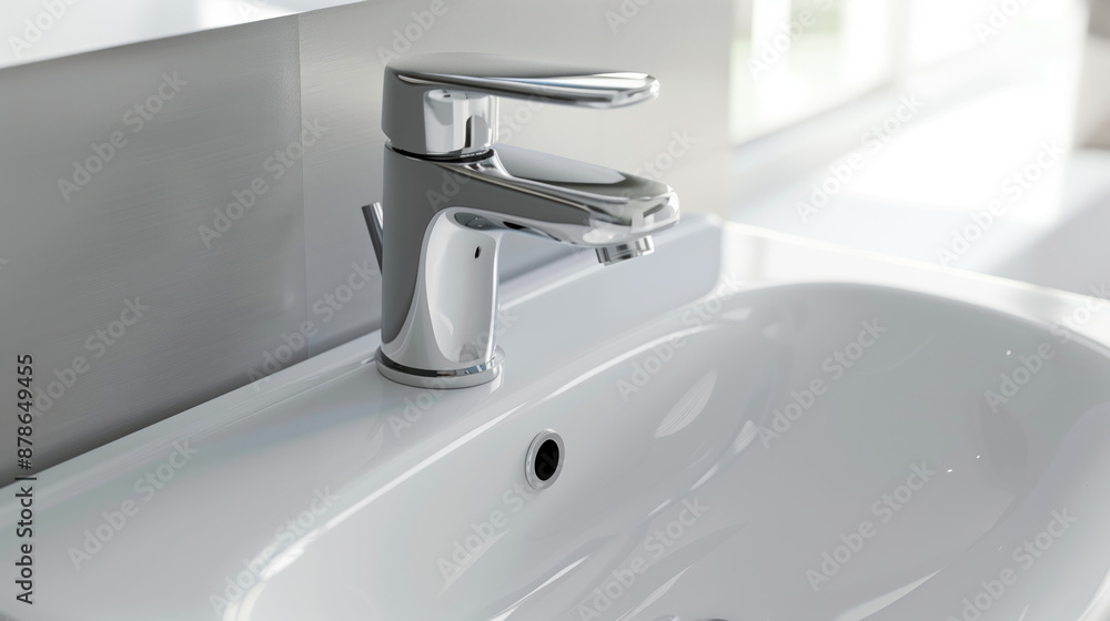 Modern faucet and sink in the bathroom Modern faucet and sink in the bathroom