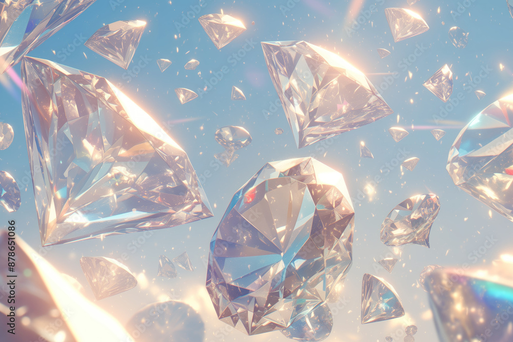 Flying diamonds sparkling in the sun.