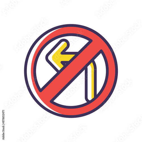 No U-Turn vector icon