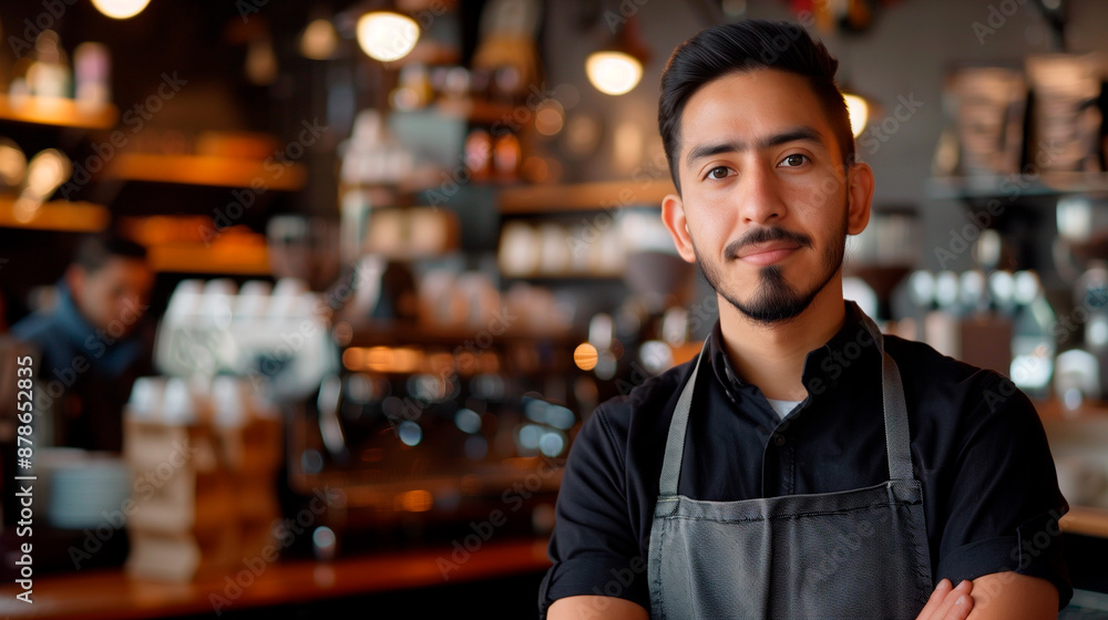 Portrait of a smiling barista in a bar or coffee shop Portrait of a smiling barista in a bar or coffee shop