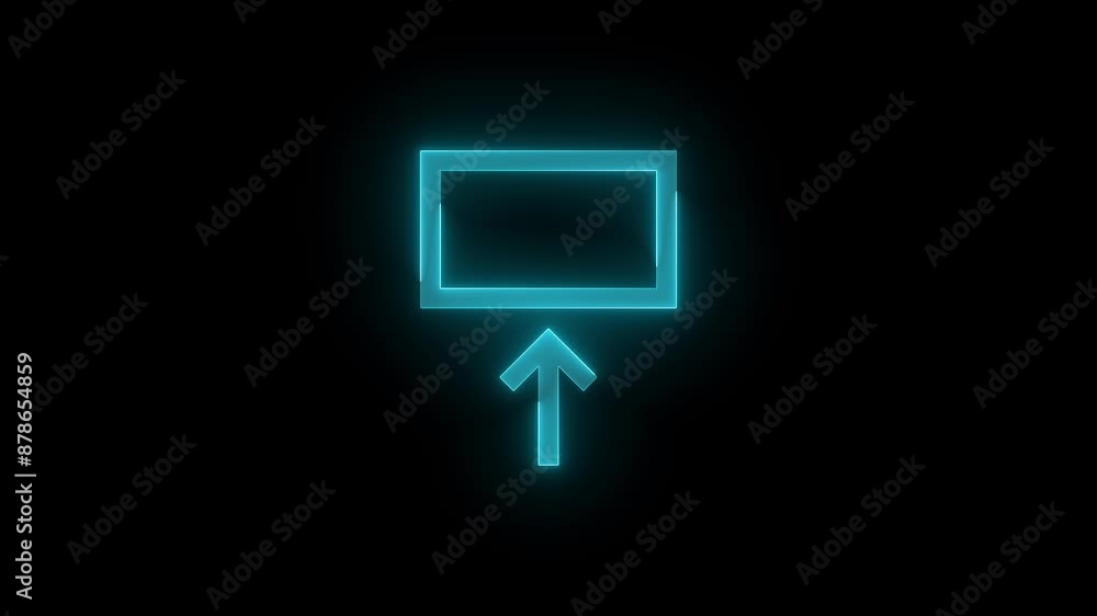 Setlock screen arrow square stroke icon glowing neon cyan color animation Setlock screen arrow square stroke icon glowing neon cyan color animation