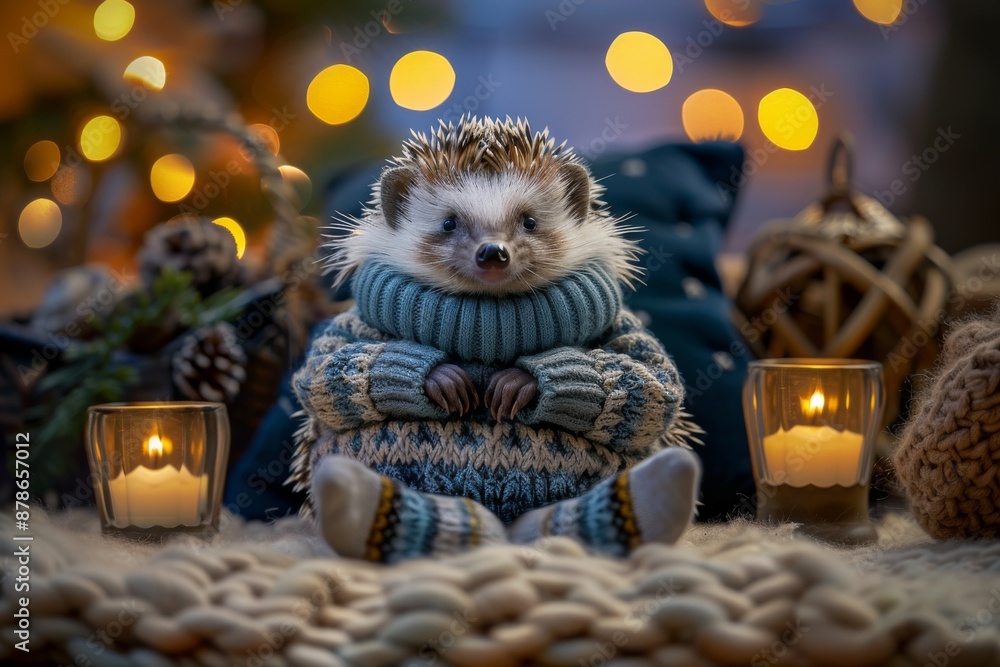 Meet this delightful and cheerful hedgehog, all dressed up in a snug sweater and cute woolly socks. Meet this delightful and cheerful hedgehog, all dressed up in a snug sweater and cute woolly socks.