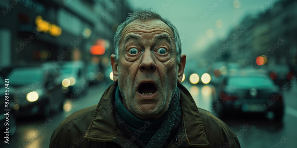 Old man looking very surprised. AI. Old man looking very surprised. AI.