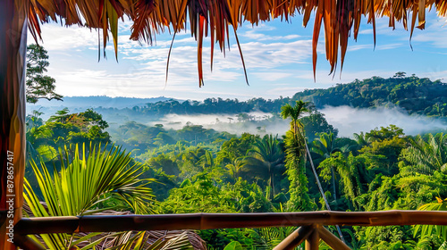 Ein Luxus Bungalow in Amazonas. Villa in tropischen Regenwald. photo