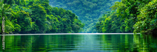Ein Fluss in Amazonasgebiet. Wasserwege in tropischen Regenwald. 