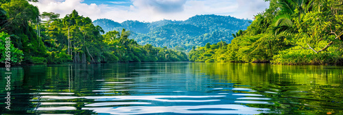 Ein Fluss in Amazonasgebiet. Wasserwege in tropischen Regenwald. 