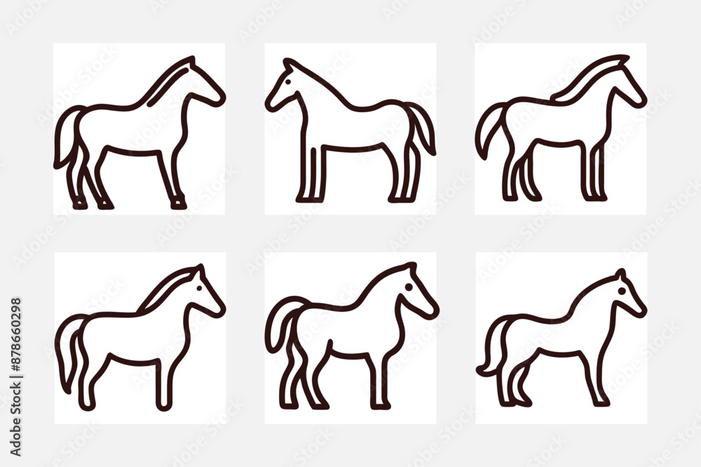 horse icon set