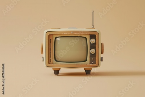 a compact media package, broadcastready, beige background, isolated on white background