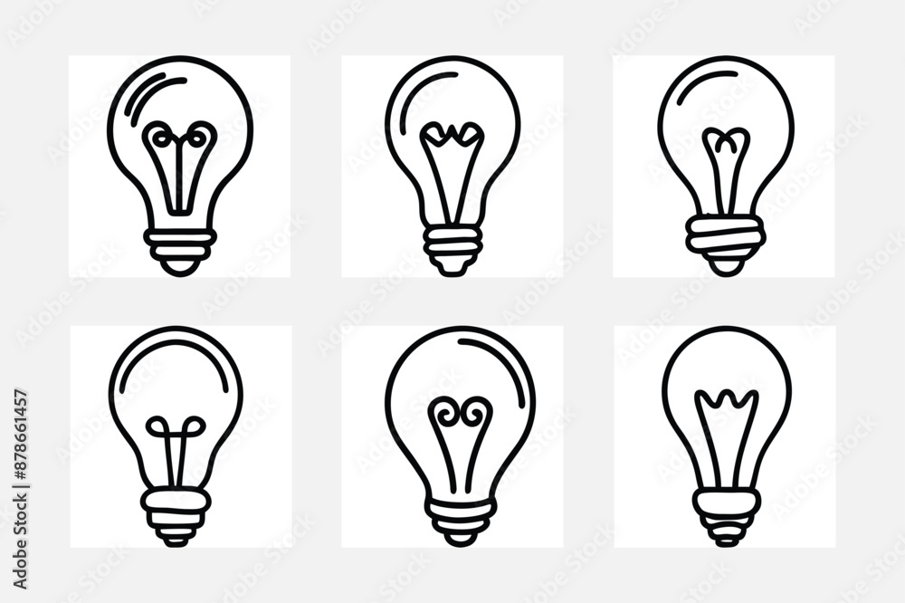 light bulb icon set light bulb icon set