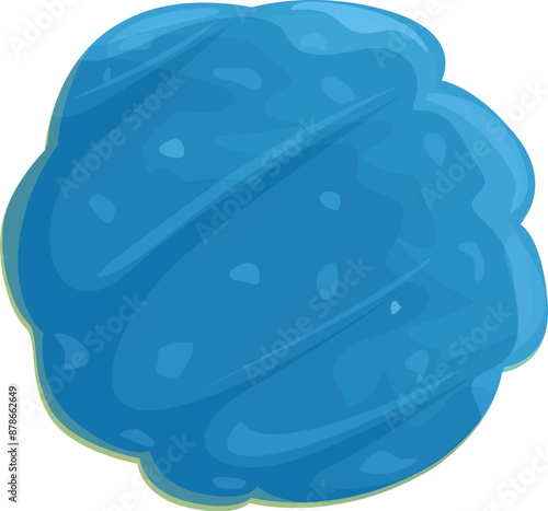 Thick, gooey blue slime blob is glistening and dripping