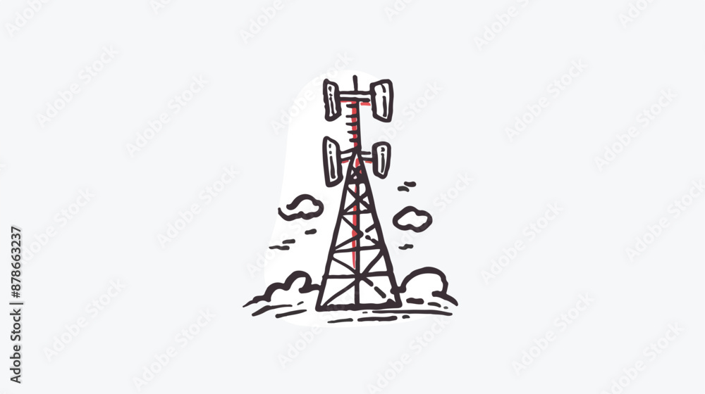 Antenna vector sketch icon isolated on background. Antenna vector sketch icon isolated on background.