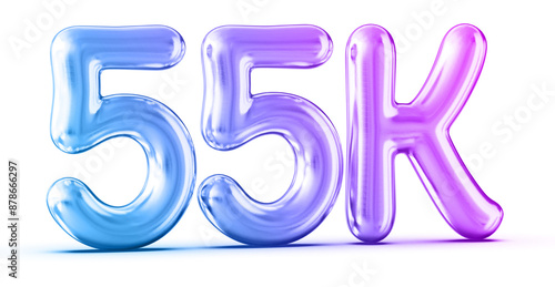 55k Followers Gradient Number 3D Render