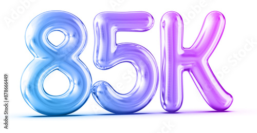 85k Followers Gradient Number 3D Render