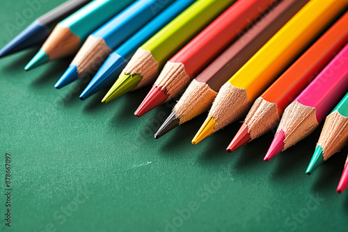 close up of colored pencils