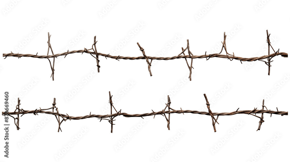 Set of barbed wires transparent background. Set of barbed wires transparent background.