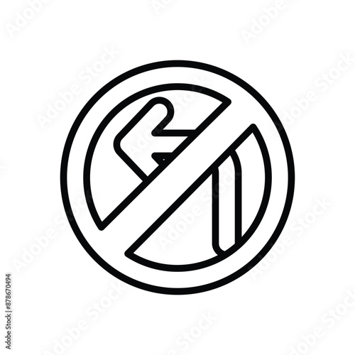 No U-Turn vector icon