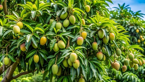 Mangifera pentandra (Wild Mango), tropical tree in Thailand photo