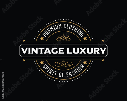 Handwriting Lettering Vintage logo design with retro style label