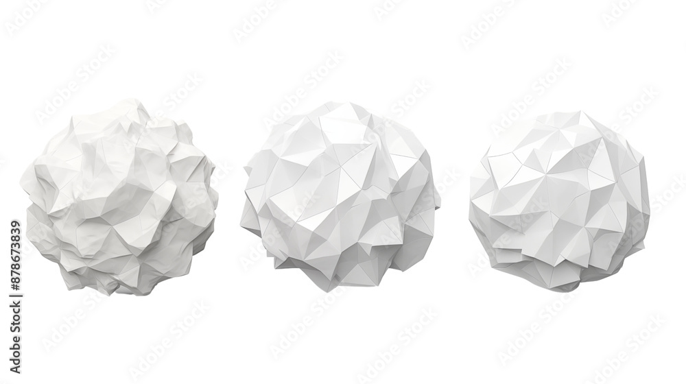Set of crumpled paper balls transparent background. Set of crumpled paper balls transparent background.