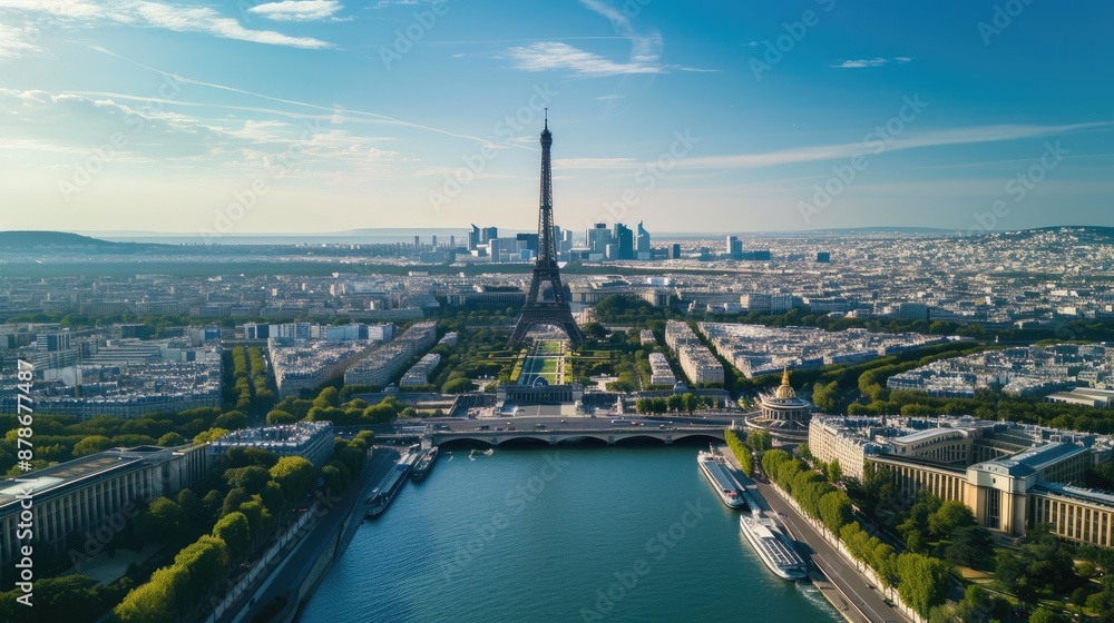 Cityscape of Paris with Eiffel Tower