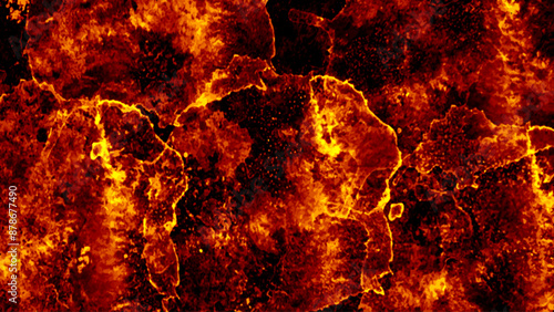 Magma or lava. Power of a red-hot flame, heat from the underworld. Watercolor hand drawn wallpaper,