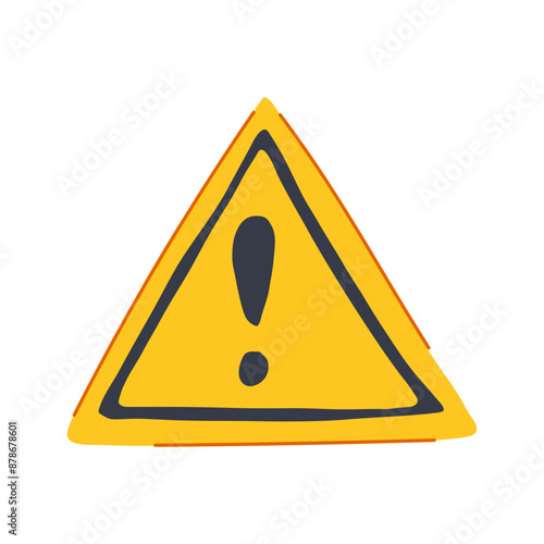 alert yellow warning sign cartoon. danger risk, triangle attention, hazard exclamation alert yellow warning sign sign. isolated symbol vector illustration