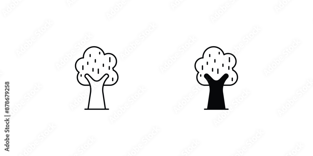 tree set icon with white background vector stock illustration tree set icon with white background vector stock illustration