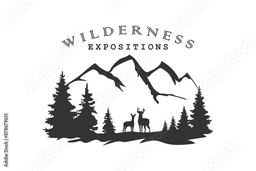 Deer in forest wildlife