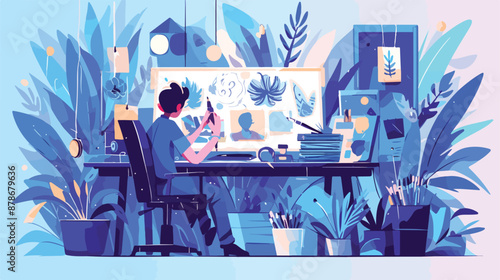 Artistic tools online store vector concept isolated.