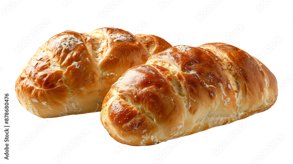 Fresh baked challah bread on transparent background Fresh baked challah bread on transparent background