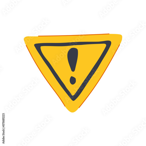 Free Download hazard yellow warning sign cartoon. exclamation mark, al symbol, road accident hazard yellow warning sign sign. isolated symbol vector illustration - GFXLoad