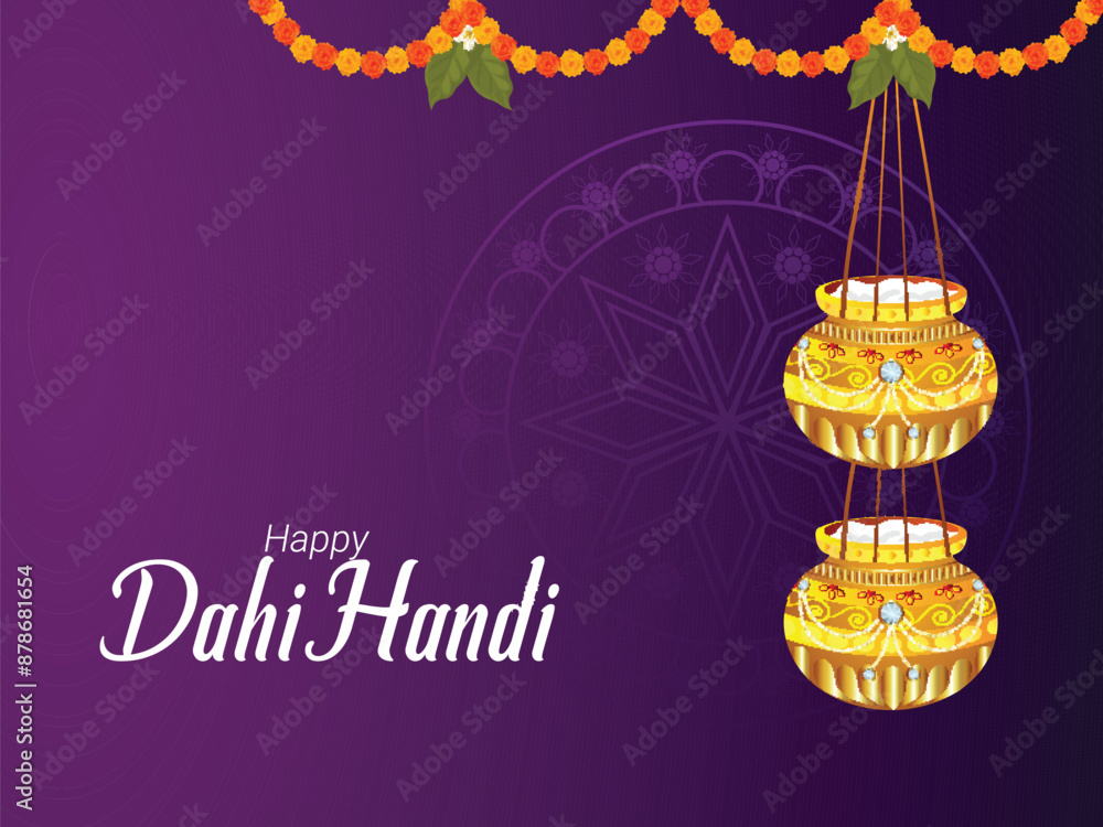 Naklejka premium Indian festival dahi handi celebration background