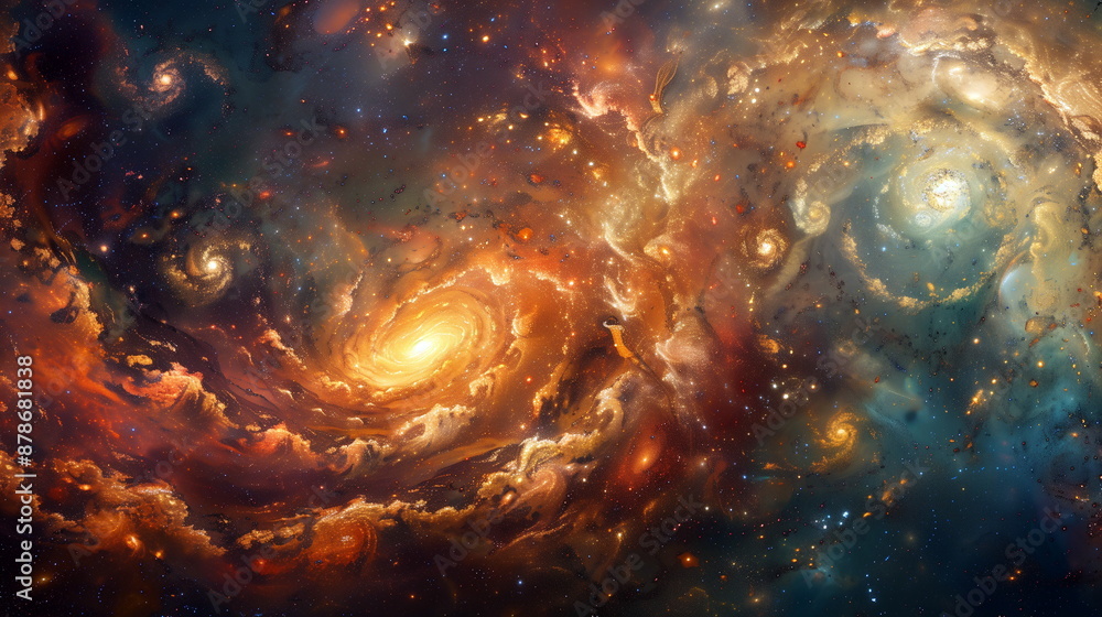 Whimsical solar flares intertwining with galaxy spirals Whimsical solar flares intertwining with galaxy spirals