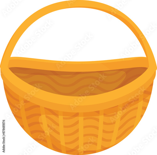 Empty wicker basket is ready to be filled with fresh produce, picnic supplies, or other items