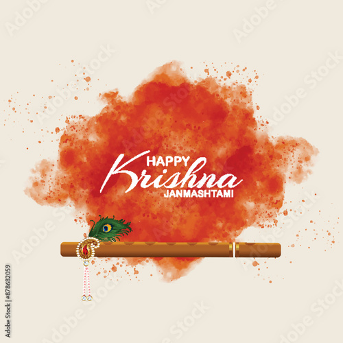 Happy krishna janmashtami celebration background