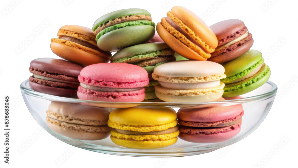 Obraz premium colorful macaroons on a transparent background.