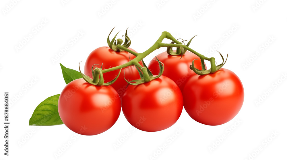 Set of fresh delicious tomatoes with leaves transparent background. Set of fresh delicious tomatoes with leaves transparent background.