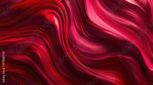 An intricate abstract background with fluid, dynamic lines in a monochromatic scheme of rich reds, capturing the essence of smooth, flowing paint.