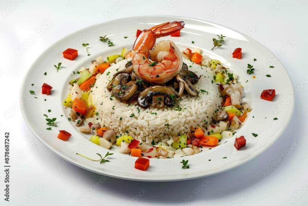 Exquisite Djon-Djon Shrimp and Rice Presentation Exquisite Djon-Djon Shrimp and Rice Presentation