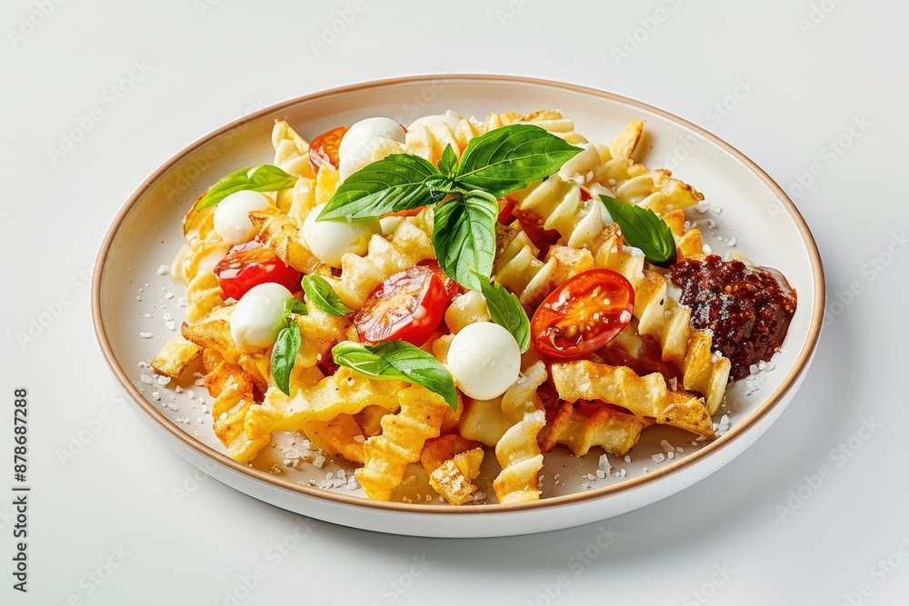 Savory Dirty Fries with Fresh Basil and Tomatoes Savory Dirty Fries with Fresh Basil and Tomatoes