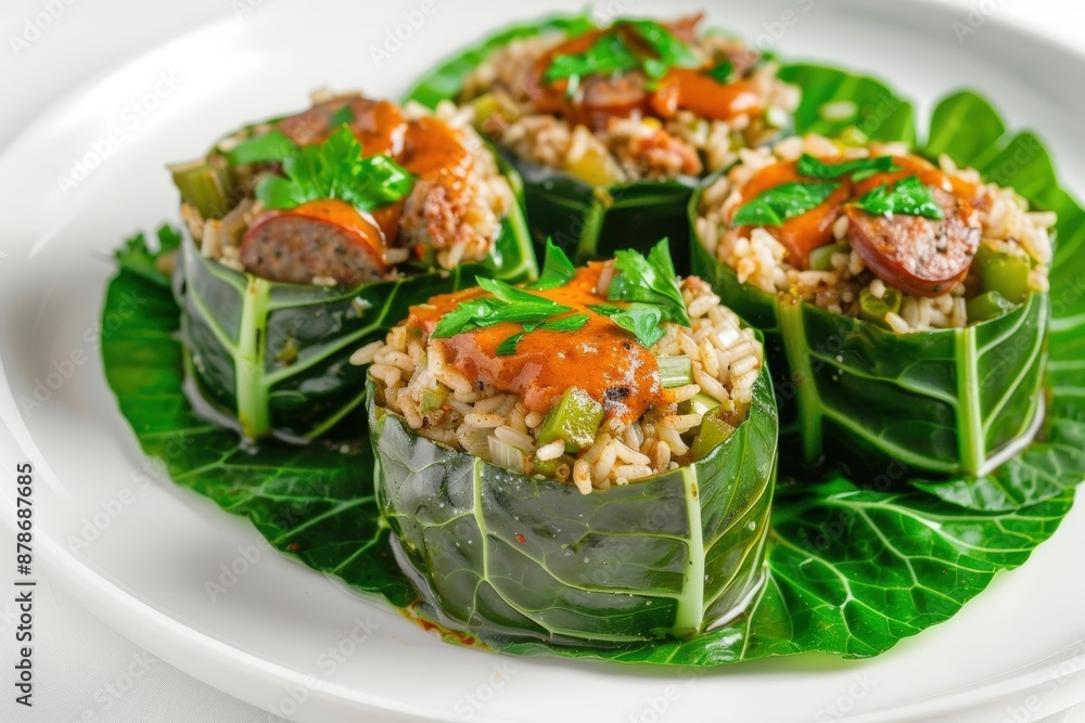 Mouthwatering Stuffed Collard Greens with Flavorful Dirty Rice and Tomato Sauce Mouthwatering Stuffed Collard Greens with Flavorful Dirty Rice and Tomato Sauce