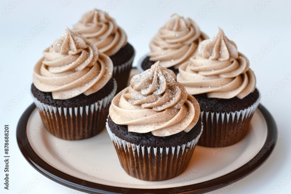 Decadent Chocolate Cupcakes with Vanilla Frosting and Edible Glitter Decadent Chocolate Cupcakes with Vanilla Frosting and Edible Glitter